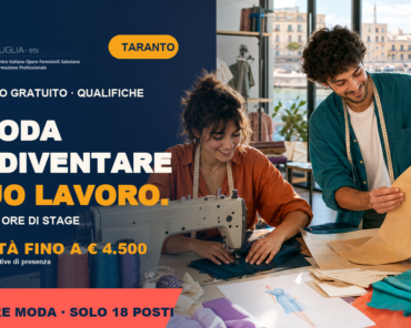 A Taranto parte il corso gratuito per Operatore/Operatrice Moda: 900 ore per trasformare il talento in professione